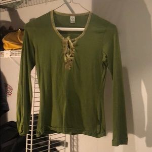 Prana, Size Small, Green stripe Top